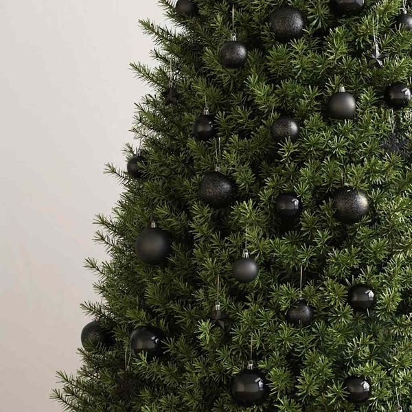 vidaXL Jólakúlusett 111 Hlutir Svart Pólýstýren