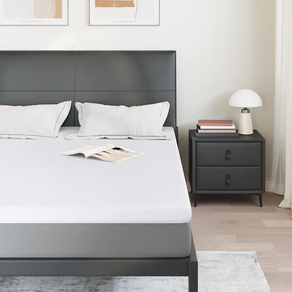 vidaXL D&yacute;nu toppur Hv&iacute;tt 160 x 200 cm Jakard efni