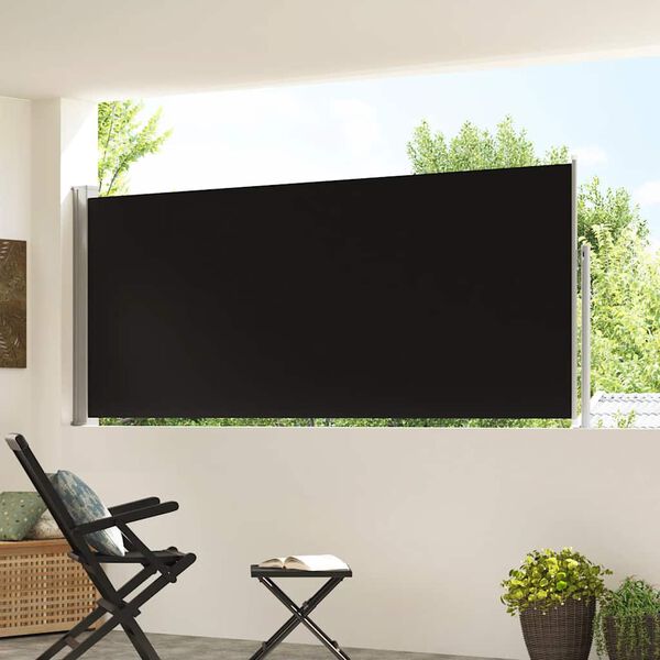 vidaXL &Uacute;tdraganlegur Skj&oacute;lveggur 120 x 300 cm Svartur