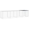 vidaXL H&aelig;nsnakofi me&eth; &thorn;aki Reykgr&aacute;r 403x98x90 cm Sinkh&uacute;&eth;a&eth; St&aacute;l
