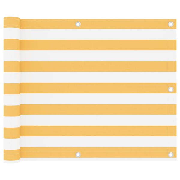 vidaXL Svalaskilr&uacute;m Hv&iacute;tt og Gult 75x300 cm Oxfordd&uacute;kur