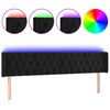 vidaXL LED H&ouml;f&eth;agafl Svart 203x16x78/88 cm Flauel