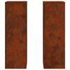 vidaXL Bl&oacute;mastandur 2 pcs Rusty 24 x 24 x 75 cm Ve&eth;ra&eth; st&aacute;l