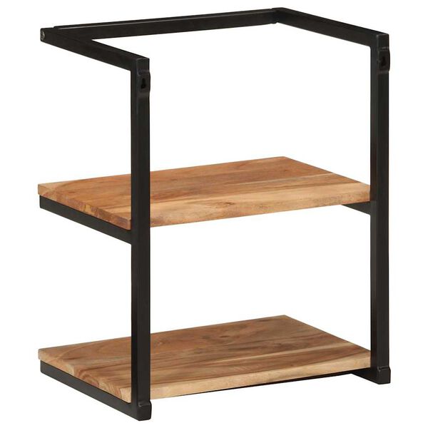 vidaXL Vegghilla 40x30x50 cm Gegnheill Akas&iacute;uvi&eth;ur og J&aacute;rn