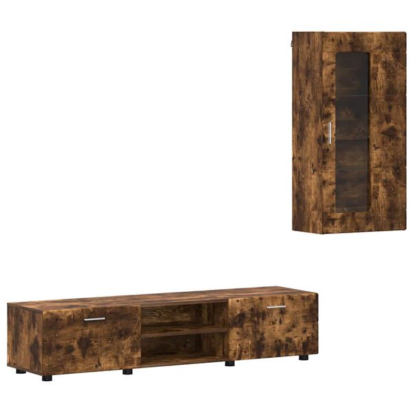 vidaXL Sj&oacute;nvarpssk&aacute;pasett me&eth; sk&uacute;ffu FLORIN Rau&eth;-eik Samsettur vi&eth;ur