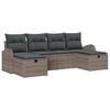 vidaXL Gar&eth;s&oacute;fa sett me&eth; p&uacute;&eth;i me&eth; geymslu 6 pcs Gr&aacute;r p&oacute;l&yacute;rattan