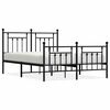 vidaXL R&uacute;mgrind &uacute;r M&aacute;lmi me&eth; H&ouml;fu&eth;gafli & F&oacute;tagafli Sv&ouml;rt 140x190 cm
