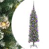 vidaXL Gervi mj&oacute; j&oacute;latr&eacute; me&eth; 150 LED me&eth; standi Gr&aelig;nn og hv&iacute;tur 120 cm