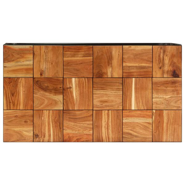 vidaXL Sófaborð 110x60x40 cm Gegnheill Akasíuviður og Stál