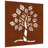 vidaXL Veggskreyting &iacute; Gar&eth;inn 55x55 cm Corten-st&aacute;l Tr&eacute;h&ouml;nnun