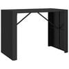 vidaXL Barbor&eth; me&eth; glerpl&ouml;tu Svart 145x80x110 cm P&oacute;l&yacute;rattan