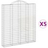 vidaXL Bogadreginn Grj&oacute;tkassi 5 stk. 200x30x220/240 cm Sinkh&uacute;&eth;a&eth; J&aacute;rn