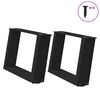 vidaXL s&oacute;fabor&eth;sf&aelig;tur U-laga 2 stk svart 40x(30-31) cm st&aacute;l