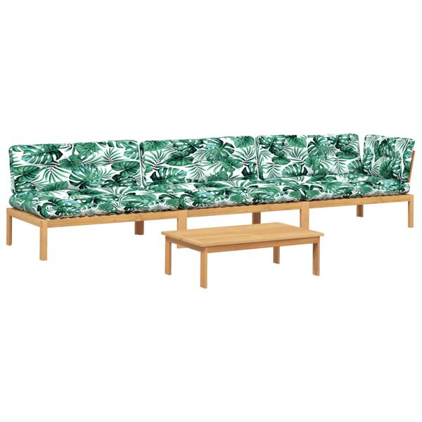 vidaXL 4 Hluta Gar&eth;s&oacute;fasett me&eth; Sessum Gegnheill Akas&iacute;uvi&eth;ur