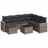 vidaXL 8 Hluta Gar&eth;s&oacute;fasett me&eth; Sessum Gr&aacute;r P&oacute;l&yacute;rattan
