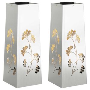 vidaXL S&oacute;lar LED st&iacute;gslj&oacute;s 2 pcs Galvaniseru&eth; Galvaniseru&eth;