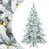 vidaXL Gervi hengdu j&oacute;latr&eacute; me&eth; 300 LED Hv&iacute;tt 180 cm PVC og St&aacute;l