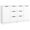 vidaXL Skenkir 2 stk. Hv&iacute;tir 60x30x70 cm Samsettur Vi&eth;ur