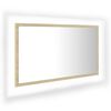 vidaXL LED Ba&eth;herbergisspegill Sonoma Eik 80x8,5x37 cm Samsettur Vi&eth;ur