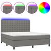 vidaXL H&oacute;lfa&eth; Springr&uacute;m me&eth; D&yacute;nu&LED D&ouml;kkgr&aacute;tt 180x200cm Tauefni