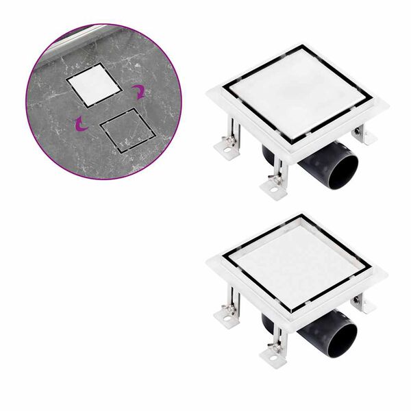 vidaXL Sturtuni&eth;urfall 2-&iacute;-1 Lokunarm&ouml;guleikar 15x15 cm Ry&eth;fr&iacute;tt st&aacute;l