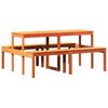vidaXL Lautarbekkur Vaxbr&uacute;nn 160x134x75 cm Gegnheil Fura
