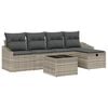 vidaXL S&oacute;fasett me&eth; p&uacute;&eth;i 6 pcs p&oacute;l&yacute;rattan