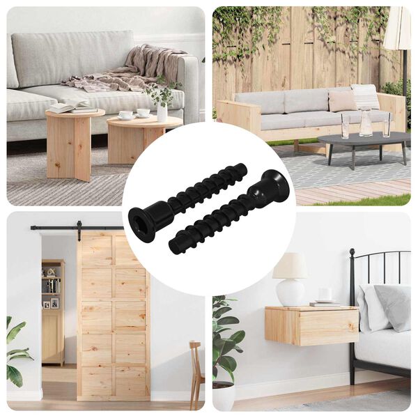 vidaXL Hylkisheftuskr&uacute;fa 2 pcs Svartur 10 x 40 mm J&aacute;rn