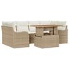 vidaXL Gar&eth;s&oacute;fa sett me&eth; geymslu 7 pcs Drapplita&eth;ur Poly rattan