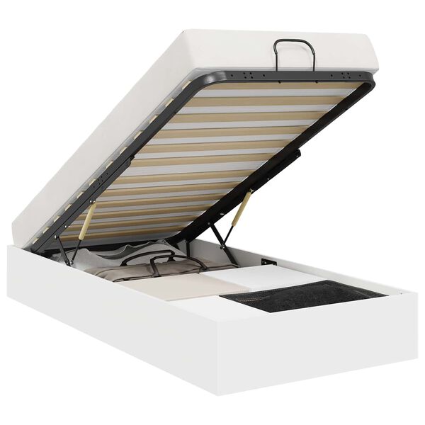 vidaXL Ott&oacute;man s&aelig;ngurrammi Hv&iacute;t 80,5 x 200 cm Verkefnavi&eth;ur