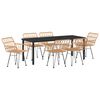 vidaXL Gar&eth;ur bor&eth;sett 7 pcs Br&uacute;nn Dufth&uacute;&eth;a&eth; st&aacute;l