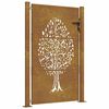 vidaXL Gar&eth;hli&eth; 100x125 cm &uacute;r corten st&aacute;li me&eth; tr&eacute;h&ouml;nnun