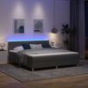 vidaXL LED Box Spring R&uacute;m me&eth; d&yacute;nu me&eth; led D&ouml;kk gr&aacute; 180 x 200 cm d&uacute;kur