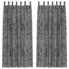 vidaXL Flauels skaut me&eth; gluggatj&ouml;ldum 2 pcs Gr&aacute;r 260 x 140 cm Flauel