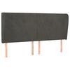 vidaXL H&ouml;f&eth;agafl me&eth; Eyrum 203x23x118/128 cm D&ouml;kkgr&aacute;tt Flauel