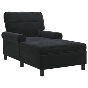 vidaXL Chaise Lounge me&eth; p&uacute;&eth;i Svartur 91 x 157 x 91 cm Flauel