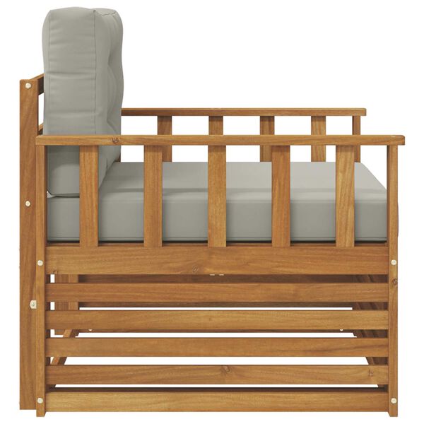 vidaXL &Uacute;ti s&oacute;fasett Solid Akas&iacute;uskei&eth; og P&oacute;lyester N&aacute;tt&uacute;rulegur