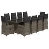 vidaXL 11 Hluta B&iacute;str&oacute;sett me&eth; Sessum Gr&aacute;tt P&oacute;l&yacute;rattan
