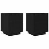 vidaXL Noat&ouml;flu sk&aacute;pur me&eth; sk&uacute;ffu 2 pcs Svartur Eik 45 x 40 x 55 cm