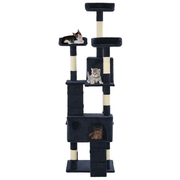 vidaXL Kattartré með Sísalklórustaurum 170 cm Blátt