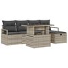 vidaXL Gar&eth;s&oacute;fa sett me&eth; p&uacute;&eth;i me&eth; geymslu 6 pcs Lj&oacute;sgr&aacute;tt Poly rattan