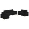 vidaXL S&oacute;fi 3 pcs Svartur 221 x 80 x 80 cm L&iacute;n-blanda&eth;ur efni