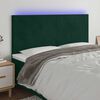 vidaXL LED h&ouml;fu&eth;gafl D&ouml;kkgr&aelig;nt 180x5x118/128 cm Flauel
