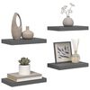 vidaXL Vegghengdar Hillur 4 stk. H&aacute;glans Gr&aacute;ar 40x23x3,8 cm MDF