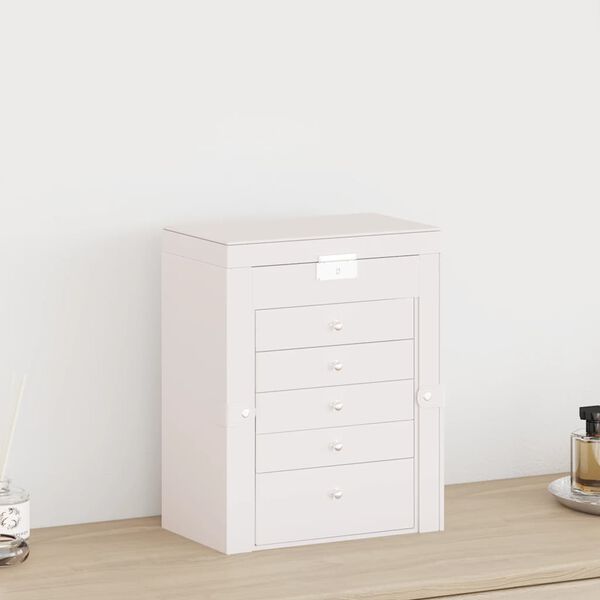 vidaXL skartgripakassi 6-laga me&eth; spegill&aelig;sanlegum hv&iacute;tum