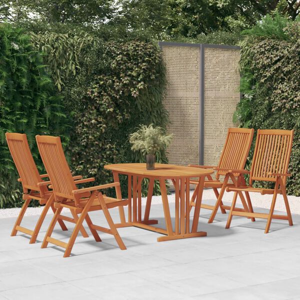 vidaXL Folding Garden Stólar 4 stk Solid Wood Tröllatré