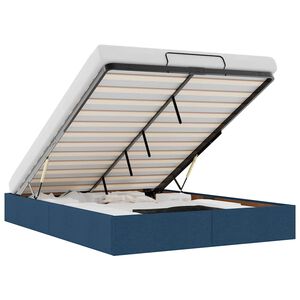 vidaXL Ottoman r&uacute;mgrind &aacute;n d&yacute;nu Bl&aacute;r 140x190 cm Efni