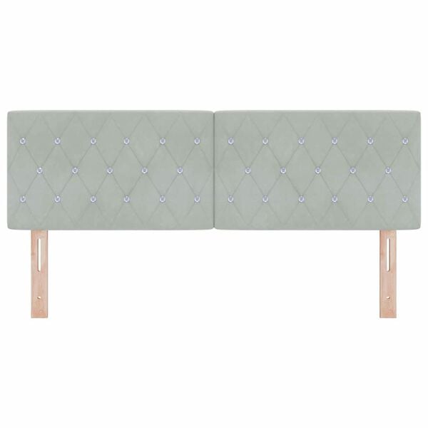 vidaXL Höfðagafl með höfuðgafl Ljósgrár 144 cm Gervileður