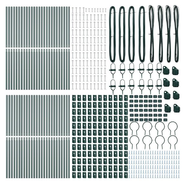 vidaXL Girðingarpóstur Annað 52 pcs Grænn 3,2 x 3,2 x 200 cm Stál
