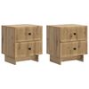 vidaXL Noat&ouml;flu sk&aacute;pur 2 pcs Handverkseik 43 x 34,5 x 47,5 cm